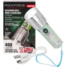 Фонарь светодиодный аккумуляторный от бренда Rockforce – аксессуар, который найдет свое применение в походе, кемпинге, в автомобиле, в гараже. Благодаря светодиодам этот аккумуляторный фонарик обеспечит яркое освещение на продолжительное время. Сверхмощный фонарь имеет 400 люмен яркости. Модель компактного размера можно брать с собой практически повсюду. Удобная конструкция. Фонарь оснащен магнитом на тыльной стороне, что позволяет закрепить его на любую металлическую поверхность и проводить необходимые работы. На фонаре также предусмотрена клипса для удобного крепления на ремне, рюкзаке либо одежде. Корпус выполнен из прозрачного пластика, а также может светиться в темноте. Фонарь работает на литий-ионном аккумуляторе 1500 mAh. Заряжается любым удобным способом от разъема USB. Доступны несколько режимов работы. Есть функция экстренного красного/синего света. Работа на максимальном режиме составляет до трех часов. Удобство использования. Данный фонарик удобно брать с собой в путешествие, кемпинг, а также очень удобно использовать для проведения различных экстренных ремонтных работ в автомобиле, электрощите и т.д.