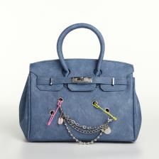 Сумка женская TEXTURA, на клапане, 24x19x14 см, синяя