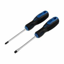 Набор отверток ТУНДРА, CrV, хром, магнит, 2К рукоятки, PH2/SL6x100 мм, 2 шт.