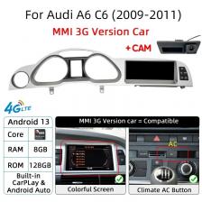 Android 14 8 + 128G авто радио CarPlay для Audi A6 C6 4f 2005 2006 2007 2008-2011 MMI 2G 3G автомобильный мультимедийный плеер стерео Wi-Fi Navi