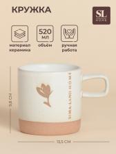Кружка SL Home «Цветок», 520 мл, 13.5x9.6x9.8 см, керамика, белая