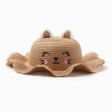 Шляпа для девочки MINAKU, размер 50, светло-коричневая