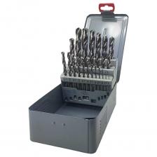 Набор сверл Серия S 25 шт (1-13 мм, HSS M2) Partner 304025. Сверла изготовлены из быстрорежущей стали HSS M2 - высокоскоростная вольфрамо-молибденовая сталь. Превосходная износостойкость, благодаря геометрии с усиленным сердечником. Сверла обладают  повышенной термостойкостью для обработки высокопрочных материалов. Режущий угол 135°, без покрытия.