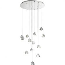 Подвесной светильник каскадный ST Luce Waterfall SL6017.101.13 Хром/Прозрачный с пузырьками воздуха LED 13*3W