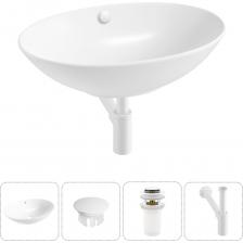 Умывальник Набор 4 в 1 Wellsee Bliss накладная раковина 63x42 см, состоит из 32820100S, 14 20217045R