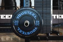 Диск каучуковый для штанги YouSteel тренировочный черный 20кг