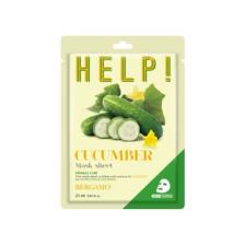 Бергамо, Помогите! Cucumber Mask Sheet, разглаживающая тканевая маска, 25 мл, Bergamo