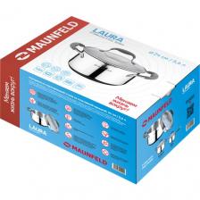 Кастрюля MAUNFELD LAURA MCS40S08GR из нержавеющей стали со стеклянной крышкой, 22 см, 4 л.