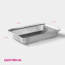 Формы для выпечки и запекания Доляна, набор 2 шт., 2.235 л, 31x21x5.5 см, фольга, серебристые