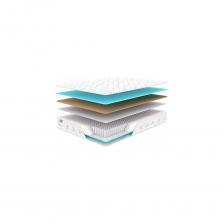 Матрас Оптима 500 микс средней жесткости. Независимый блок пружин «Мультипакет» имеет меньший размер пружин по сравнению с некоторыми другими разновидностями пружинных блоков дает возможность повысить анатомический эффект (пружины действуют более точно в нужных местах). Пружины равномерно распределяют нагрузку от тела человека, позволяя быстро найти оптимальную позу для отдыха. Конструкция этой модели гасит колебания, поэтому она оптимально подходит парам: движения одного спящего не помешают хорошо выспаться другому.Наполнители: пена Balance foam - искусственный материал, обладающий достаточной упругостью, эластичностью и мягкостью по невысокой цене. Прочный, долговечный, хорошо пропускает воздух, не вызывает аллергических реакций. Способен быстро восстанавливать форму после деформаций. Кокосовая койра - жесткий наполнитель с хорошими поддерживающими свойствами. Прочный и надежный натуральный материал из волокон кокосовой пальмы. Не впитывает запахов и влагу, не гниет, препятствует появлению клещей и других микроорганизмов, хорошо пропускает воздух.Спанбонд изолирует пружинное основание от мягкого настила и создает ровную поверхность. Чехол из трикота, полностью покрывающий матрас, обеспечивает максимальный уют.