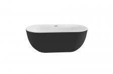 Акриловая ванна AQUATEK Афина AQ-144778BL 170x80 см, отдельностоящая, глянцевая черная, овальная, на ножках, со сливом-переливом