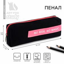 Пенал школьный, текстиль, 18x6.5 см, No risk