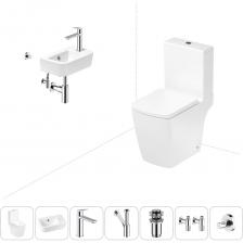 Комплексное предложение по специальной цене, включающее все необходимое для обустройства санузла / ванной комнаты. Элегантный вид напольного унитаза позволяет гармонично вписаться в интерьер современного санузла или ванной комнаты, наполняя его атмосферой роскоши и уюта. Санитарный фарфор Lavinia Boho имеет более твердую и гладкую поверхность, нежели сантехнический фаянс. Система антивсплеск увеличивает гигиеничность использования изделия и делает уборку более быстрой и простой. Компактная подвесная раковина Lavinia Boho One (370 х 245 х 100) — оптимально подходит для небольших ванных комнат или гостевых санузлов. Дизайнерская сантехника изготовлена в едином стиле: изделия прекрасно дополняют друг друга и формируют органичный тандем с латунными сифонами, донными клапанами, выпусками, угловыми вентилями и элегантными аксессуарами.