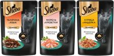Набор влажного корма для кошек Sheba 3 вкуса ломтики в соусе 75г*36шт