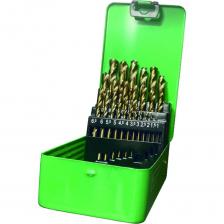 Набор сверл по металлу в металлическом кейсе Р6М5К5, 25 шт, 1-13x0.5 мм Резолюкс 26495 изготовлен из стали Р6М5К5 с содержанием 6% вольфрама 5% молибдена и 5% кобальта. Сверла относятся к классу промышленного инструмента и предназначены для серийной обработки нержавеющих сталей. Легирование кобальтом обеспечивает вторичную износостойкость, что значительно продлевает срок службы режущей кромки сверла.