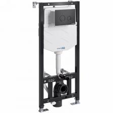 Система инсталляции для унитазов Wasserkraft Aller 10TLT.010.ME.MB01 с кнопкой смыва матовой черной