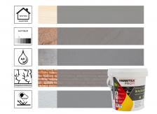 Краска Farbitex Profi акриловая, для гидроизоляции, жидкая резина, серый, 1 кг