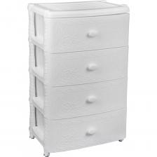 Комод ЗПИ Альтернатива Флоран 4-х секционный, широкий, белый М6786