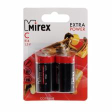 Батарейка солевая Mirex, C, R14-2BL, 1.5 В, блистер, 2 шт.