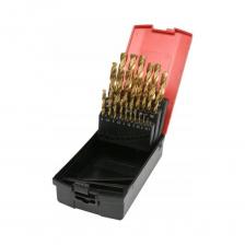 Набор сверл по металлу HSS-TIN 1-13 мм, 25 предметов, пластиковый кейс YATO YT-44676 Благодаря покрытию из нитрида титана сверла эффективно отводят тепло и не затупляются при работе с твердыми марками стали. Изготовлены в соответствии со стандартом DIN 338 для профессионального использования в промышленности. Предназначены для стандартных самозатягивающихся и шпоночных сверлильных патронов. Материал: HSS 6524. Применение: нержавеющая сталь, кислотостойкая сталь, холоднокатаная сталь. Поверхностная обработка: покрытие нитридом титана, шлифованное. Тип держателя инструмента: шестигранный. Диаметр: 1, 1,5, 2, 2,5, 3, 3,5, 4, 4,5, 5, 5,5, 6, 6,5, 7, 7,5, 8, 8,5, 9, 9,5, 10, 10,5, 11, 11,5, 12, 12,5, 13 мм. Размер держателя инструмента: 1/4 дюйма (6,3 мм). DIN: 338. Общая длина: 34, 40, 49, 57, 61, 70, 75, 80, 86, 93, 93, 101, 109, 109, 117, 117, 125, 125, 133, 133, 144, 142, 151, 151, 151 мм. Длина рабочей части: 12, 18, 24, 30, 33, 39, 43, 47, 52, 57, 57, 63, 69, 69, 75, 75, 81, 81, 87, 87, 94, 94, 101, 101, 101 мм. Угол вершины сверла: 135?. Точка разделения: да. Количество штук в наборе: 25.