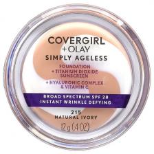 Covergirl, Olay Simply Ageless, тональный крем, Spf 28, оттенок 215, натуральная слоновая кость, 12 г (0,4 унции)