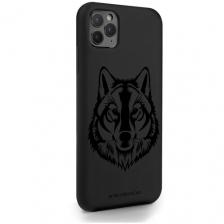 Черный силиконовый чехол MustHaveCase для iPhone 11 Pro Max Волк для Айфон 11 Про Макс