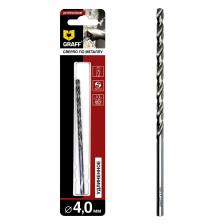 Сверло по металлу удлиненное 4,0 мм GRAFF из быстрорежущей стали. Сверла данного типа будет надежным подспорьем для работ в труднодоступных местах или для сверления толстых материалов. Сверла GRAFF - это идеальный выбор соотношения цена - качество. Данные сверла имеют более высокий класс точности А1 благодаря вышлифованной кромке.Угол при вершине 135 градусов и крестовая подточка обеспечивают отличное сверление металла без предварительного засверливания. Удлиненные сверла изготовлены по DIN 340, ГОСТ 10902-77, они отлично подходят для работы как на промышленных предприятиях, так и в небольших мастерских и подсобных хозяйствах.Размер сверла: - 4,0x78x119 мм, где 4,0 мм - диаметр, - 78 мм рабочая длина, - 119 мм общая длина.Рекомендация по числу оборотов для сверла диаметром 4,0 мм - 2870 об/мин. Обращаем ваше внимание, что скорость сверления указана для нелегированной стали. При обработке других видов металла число оборотов будет отличаться.