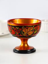 Конфетница на ножке «Сласть», 14.5x15 см, дерево, хохлома