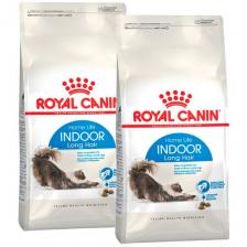 ROYAL CANIN INDOOR LONG HAIR для взрослых кошек живущих дома для вывода шерсти (2 + 2 кг)