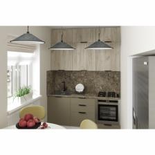 Кухонный гарнитур Альба макси 1800x600 мм, дуб браун/мокко, аламбра темная