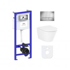 Комплект: инсталляция с унитазом Lavinia Boho Biore Compacto Rimless 6 в 1 77040086 - комплексное предложение по специальной цене, включающее все необходимое для установки и комфортного использования подвесной керамики. Чаша унитаза крепится на инсталляционную систему, далее на стену монтируется клавиша смыва для подачи воды. Подвесной унитаз, как правило, находится над полом на высоте около 100 мм, что облегчает уборку и обеспечивает доступ для свободного мытья пола под чашей. Санитарный фарфор Lavinia Boho имеет более твердую и гладкую поверхность, нежели сантехнический фаянс. Благодаря современному оборудованию и обжигу керамики при температуре 1250 &deg;С образуется беспористая многослойная глазурь, которая отличается низким коэффициентом водопоглощения и меньше впитывает грязь и запахи. Сиденье с крышкой изготовлено из прочного дюропласта с петлями из нержавеющей стали и имеет идеальное сочетание глянцевого цвета с керамикой. Широкая конструкция сиденья обеспечивает повышенный комфорт благодаря эргономичной форме и обработке поверхности специальным составом, который снижает дискомфорт при контакте с холодной поверхностью сиденья. Благодаря встроенным в петли амортизаторам сиденье с крышкой опускаются медленно, закрываются мягко и бесшумно. С помощью инновационных гаек-эксцентриков положение сиденья можно легко регулировать.