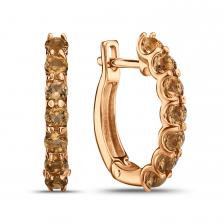 Золотые серьги с цитринами