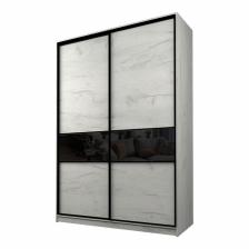 Шкаф - купе Max-МШ-23-6-16-99, 1600x600x2300 мм, цвет дуб крафт белый/стекло чёрное