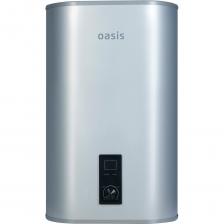 Электрический накопительный водонагреватель Oasis A-50 - устройство для подачи горячей воды в помещениях без ГВС. Бак ёмкостью 50 литров не занимает много места, при этом его достаточно для двух человек. Серебристый корпус легко впишется в интерьер кухни или ванной комнаты. Водонагреватель имеет два внутренних бака, что способствует быстрому нагреву воды: устройству не надо греть сразу весь объём воды, за счёт чего и достигается скорость.Комфорт в работе.Водонагреватель автоматически поддерживает температуру воды на уровне, установленном пользователем. Бак с двойными стенками эффективно удерживает тепло долгое время. LCD-дисплей показывает температуру воды в баке. Управление с помощью одного регулятора простое и интуитивно понятное.Долгий срок службы.Внутренние стенки из нержавеющей стали и магниевый анод исключают появление коррозии. Экологически чистая теплоизоляция не вредит воде. УЗО и система защиты от перегрева оберегают устройство от поломки. Есть возможность распределения воды по нескольким водопроводным точкам.Электрические накопительные водонагреватели Oasis - комфорт и надёжность в одном устройстве.