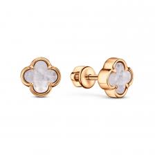 Золотые серьги с перламутром