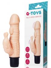 Реалистичный вибратор TOYFA A-Toys Multi-Speed с клиторальным стимулятором – телесный