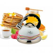 Чайник со свистком 3,2 литра Мерали из нержавеющей стали с терморисунком для всех видов плит