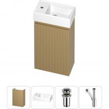 Комплексное предложение по специальной цене от Wellsee – идеальное решение для вашего комфорта. Составляющие набора проходят непрерывные деликатные апгрейды для достижения абсолютной гигиены, надежности монтажных элементов и максимального удобства в использовании. КОМПАКТНАЯ ТУМБА С РАКОВИНОЙ WC AREA. Функциональный комплект тумбы с раковиной шириной 40 см предназначен для небольших помещений, где важно сохранить каждый сантиметр свободного пространства и организовать продуманную систему хранения. Регулируемая полка внутри тумбы позволяет разместить необходимые гигиенические принадлежности, а также емкости с бытовой химией разного объема, высоты и веса. Крепления, входящие в комплект поставки, выдерживают нагрузку до 100 кг. Благодаря подвесной конструкции изделие можно установить на оптимальной высоте для удобного мытья рук как взрослых, так и детей. Основа тумбы – высококачественная импрегнированная плита МДФ, пропитанная специальным составом для максимальной защиты от влаги и образования плесени. Усиливают защитный эффект пятислойное покрытие TotalCover® и обработка поверхностей водоотталкивающим лаком, что предотвращает впитывание влаги и разбухание мебели. Мини-раковина с приятным глянцевым покрытием идеально дополняет стильную тумбу WC Area. Глубина чаши и эргономичное расположение бокового отверстия для смесителя удобны для мытья рук, лица и гигиенических процедур. Свободное место в зоне крыла позволяет разместить мыльницу или стакан с зубными щетками. Благодаря грязеотталкивающему слою минералов и повышенному антиадгезионному свойству поверхность раковины не впитывает грязь и известковый налет, устойчива к красителям и сохраняет исключительную белизну на долгие годы. ДОННЫЙ КЛАПАН CLICK-CLACK. Донный клапан из высококачественной латуни отличается прочностью и долговечностью, устойчив к коррозии, процессам окисления и повреждениям. Внутренние стенки изделия имеют фирменное защитное покрытие Protect’IN, препятствующее скоплению грязи и оседанию водопроводных примесей и солей, что облегчает уход и снижает вероятность образования засоров. В быту наличие клапана не только сдержит проникновение неприятных запахов из канализации, но и превратит обычную раковину в многофункциональный атрибут: от своеобразной емкости для стирки вещей, мытья игрушек до уходовых ванночек. Заглушка клапана служит барьером от попадания мелких предметов в сливное отверстие раковины, а удобная разборная конструкция позволяет прочищать механизм от возможных загрязнений за считанные минуты. МЕТАЛЛИЧЕСКИЙ СИФОН. Выполненный из латуни сифон Drainage System обладает высокой устойчивостью к перепадам температур и давления, не накапливает статическое электричество и не притягивает пыль. Сплав не содержит вредных для здоровья веществ и не окисляется со временем. Декоративное покрытие устойчиво к выцветанию и воздействию коррозии, а места наибольшего износа дополнительно защищены от истирания. Внутренние стенки с защитным покрытием Protect’IN не подвержены скоплению грязи, оседанию водопроводных примесей и солей, что сводит к минимуму образование засоров. Интуитивно понятный монтаж позволяет осуществить сборку и подключение сифона самостоятельно. Наличие регулировки длины патрубка способствует беспроблемной установке при нестандартном расположении коммуникаций и необходимости адаптировать конструкцию под тип и габариты умывальника. Высокая пропускная способность обеспечивает оптимальный отток воды и комфорт водных процедур. Функция гидрозатвора препятствует проникновению неприятных запахов из канализации. ВАННАЯ КОМНАТА В СТИЛЕ WELLSEE. Дизайнерская сантехника для умывальной зоны представлена в едином стиле, гармонично дополняет друг друга и создает органичный тандем в широкой линейке цветовых вариаций.  МНОГОСЛОЙНАЯ УПАКОВКА. Все компоненты набора тщательно упакованы в заводскую тару с надежной фиксацией от случайного смещения и повреждения продукции в процессе транспортировки. Многослойная упаковка из плотного гофрированного картона формирует каркас, защищает от ударных нагрузок и случайных царапин.