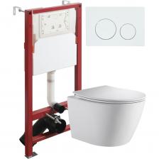 Подвесной безободковый унитаз TORNADO с инсталляцией и кнопкой смыва от немецкого бренда Orange - функциональное и эргономичное решение. Материал унитаза санфарфор отличается беспористой структурой, высокой прочностью и стойкостью к появлению пятен, что позволит сохранить первоначальный вид изделия на долгие годы использования. Обтекаемая форма корпуса не позволяет скапливаться пыли. Отличительная особенность данной модели - смыв Торнадо (эффект водоворота), работает максимально бесшумно и эффективно, осуществляется даже небольшим количеством воды. Безободковая модель - отсутствие недоступных областей для уборки обеспечит простой уход и отсутствие посторонних запахов. В комплекте быстросъемная крышка-сиденье с функцией плавного закрывания Soft-close, сиденье изготовлено из прочного материала - дюропласта, петли крышки-сиденья из нержавеющей стали. Скрытая система монтажа, цвет глянцевый белый. Инсталляция обеспечит минимальный уровень шума и максимальный уровень комфорта при эксплуатации. В комплект входят все необходимые крепления. Максимально допустимая нагрузка 400 кг. Объем смыва 3 и 6 литра позволяет экономить воду, снижая ее расход. Ширина рамы - 500 мм, глубина - 145/165 мм, высота - 1125/1325 мм. Материал - сталь. Кнопка смыва с механическим управлением отличается современным дизайном и гармонично дополнит интерьер. Выполнена в цвете глянцевый белый. Форма кнопок - круглая, материал - пластик.