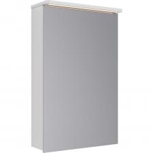 Шкаф зеркальный Lemark ZENON 50x80 см 1 дверный, петли слева, с козырьком-подсветкой, с розеткой, цвет корпуса: Белый глянец LM50ZS-Z