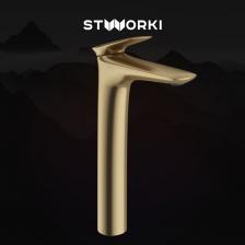 Смеситель для раковины STWORKI Молде S23020GM матовое золото
