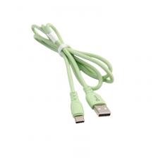 ERGOLUX ELX-CDC02-C16 (Кабель USB-Type C, 3А, 1,2м, Светло-зеленый, Зарядка+Передача данных, Коробка, цена за 1 шт.