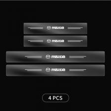 4 шт., прозрачная наклейка на порог автомобиля для Mazda 3 Alexa CX30 CX-4 CX5 CX-5 CX8 CX-8 CX-30 CX9 CX-9, защитные аксессуары