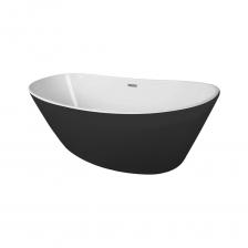 Акриловая ванна Azario белая EASTON с черными внешними стенками, свободностоящая, 00073939
