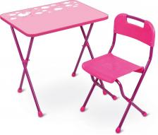 Комплект "Алина" дет. (3-7 лет, стол+стул пластм ,выс.57 см) розовый КА2/Р