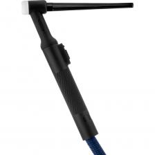 Горелка для аргонодуговой сварки TIG TP 26 SNAKE рассчитана на работу с током до 180 Ампер. Особенность горелок из линейки SNAKE заключается в гибком силиконовом шланге в сочетании с гибким медным кабелем. Силовой кабель защищен нитевой оплеткой от механических повреждений, оплавления искрами и брызгами расплавленного металла. Благодаря этому горелку удобно использовать длительное время, так как ее вес значительно меньше. Дополнительно это снижает нагрузку на запястье и руку сварщика, а сами движения при выполнении сварочных работ будут более плавными и точными. Тип головки: Фиксированная