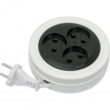 Сетевой удлинитель РемоКолор "рулетка" 3 розетки шввп 2x0,75мм?, 6а, б/з, 3м, (шт.) 89-0-020