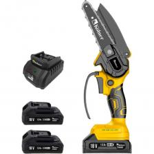 Цепная аккумуляторная пила Kolner 18V UNI-M Standard, шина 15 см (6"), KCS 18-15-2K, цепь 1/4", 1.1 мм, 37 звеньев, 5 м/с (акб 2x1.5 Ач, зу стац) 8060100072