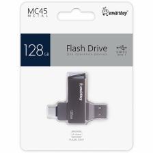 UFD 3.0/3.1 накопитель SmartBuy 128GB MC45 Phantom Metal Dual Type-C/Type-A (SB128GBMC45), цена за 1 шт