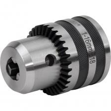 Патрон сверлильный B18, 1-16 мм, NORGAU 030004011 подходит для сверлильных станков и ручных дрелей и применяется для закрепления сверл, а также зажима прочего инструмента с цилиндрическим хвостовиком (развертки, зенкер). Наружный диаметр патрона - 56,5 мм Вылет (или длина) патрона - 79 мм Максимальный вылет (или длина) патрона до кулачков -98 мм